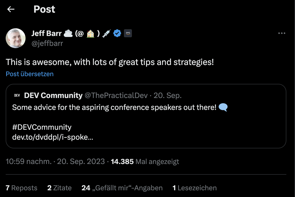 Twitter Repost by Jeff Barr